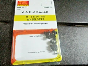 Paquete de 12 ejes juegos de ruedas Micro-Trains Stock # 00412001 (957) 36" Z y 26" Nn3 - Imagen 1 de 3