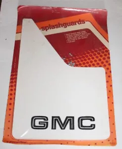 Vintage NOS Powerflow Splashguards GMC White/Black Lettering Made in USA 1pair - Picture 1 of 2