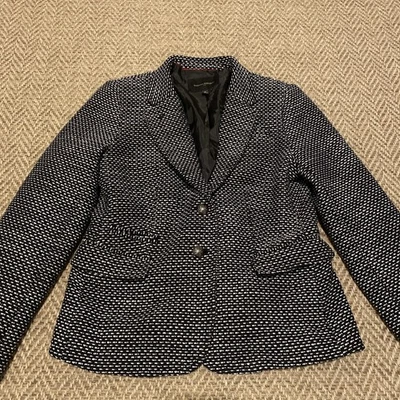 Banana Republic Women’s Tweed Blazer Jacket Size 10 Black & White Career - Image 1 of 4