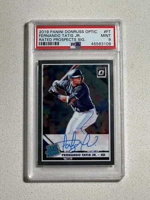 Fernando Tatis Jr 2019 Donruss Optic Rated Rookie Signatures automático PSA 9 RC #FT Foto 1 de 2