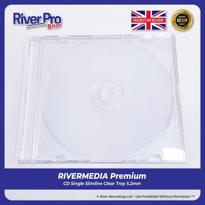 50 X Compucessory CD Slimline Jewel 5.2mm Frosted Clear Cases for 1 Disc - Image 1 of 3