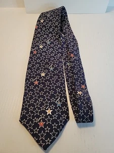 Nicole Miller Men's Silk Tie Star Print Stars With Courage Made In Usa - Bild 1 von 6