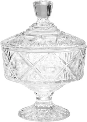 Tarro de caramelo de vidrio con tapa Elizabeth cristalería de alta calidad Momentum 6,5"Tx5"Wx5"D Foto 1 de 4