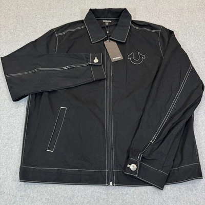Chaqueta Bomber True Religion Contraste SNL Sarga Talla L Cremallera Negra 700425 Nueva Con Etiquetas Foto 1 de 4