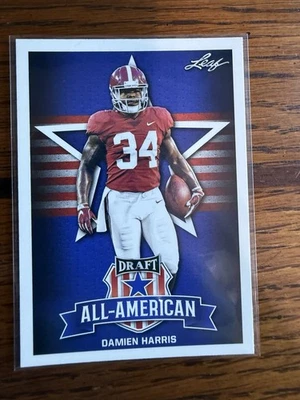 2019 Leaf DRAFT #77 Damien Harris Alabama/ PATRIOTS ALL-AMERICAN card - Image 1 of 2