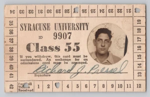 1953 Syracuse University Student ID  Applied Science Class 55 Richard Pressel - Picture 1 of 2