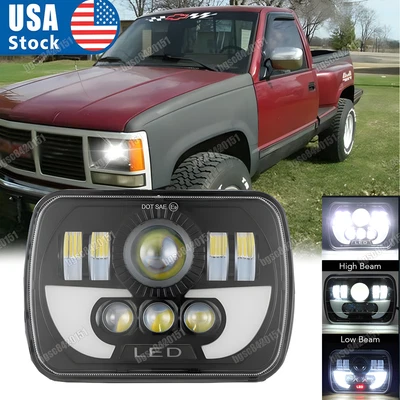 For Chevrolet K1500 K2500 K3500 1988-99 Pickup 5x7" 7x6" Led Headlight HI/Lo DRL - Image 1 of 4