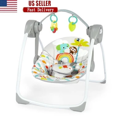 Juguetes Columpio Portátil para Bebé Reclinación Ajustable 6 Velocidades 10 Melodías Diseño Compacto Foto 1 de 4