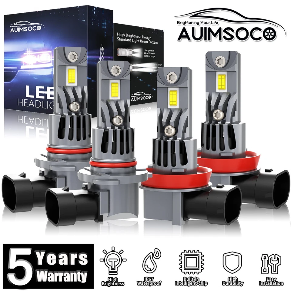 Kit de faros LED blancos Combo Bombillas Hi&Lo Beam 100W para Toyota Prius V 2012-2017 Foto 1 de 4