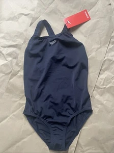 Speedo Girl's Eco Endurance+ Medalist Swimsuit 15-16 Years Navy - Picture 1 of 4