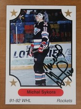 AUTOGRAPHED - Michal Sykora 7th Inning Sketch #164 Tacoma Rockets 1991 WHL