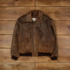 Vintage Lederjacke XL B-52 Bomber Fliegerjacke braun - Bild 1 von 8