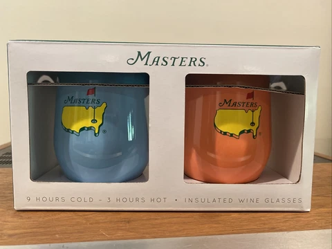 Masters Golf 12 oz Corkcicle Stemless Wine Glasses Set Of 2 Insulated Augusta Cover