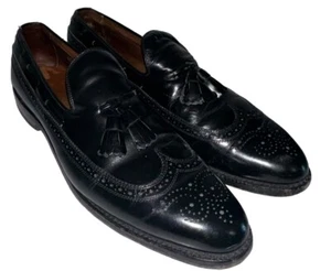 Allen Edmonds Berwick Black Leather Wingtip Loafer Shoes Mens Brogue 10.5 AA - Picture 1 of 10