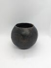 Small African Tribal Decorated Black Clay Pot