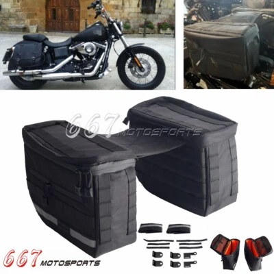 Alforja ajustable estilo club para Harley Sportster Dyna Softail Street Bob Foto 1 de 4