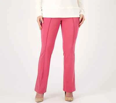 Isaac Mizrahi Live! Elements 24/7 Stretch Knit High Waist Pant Pink 1XP A561404 - Image 1 of 2