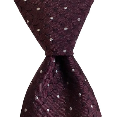 JOOP! Corbata para hombre 100 % seda ajustada ITALIA diseñador POLKA DOT púrpura/blanco NUEVA Foto 1 de 3