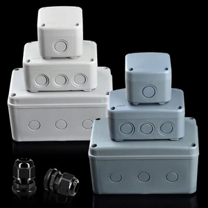 Caja de conexiones exterior gabinete eléctrico ABS plástico resistente a la intemperie gris blanco EE. UU. - Imagen 1 de 46
