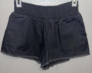 Wild Fable Shorts Smocked Waistline Fringe Hem Pockets Women's M Grey - Picture 1 of 6