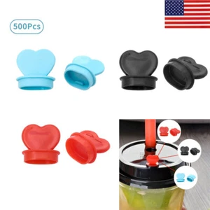 500x Heart-Shaped Circle Plug Standard Size for Sipping Hole Disposable Lids Cap - Picture 1 of 33