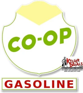 (COOP-6) 6" 1960's FARM BUREAU CO-OP GASOLINE VINYL DECAL STICKER OIL CAN GAS - Picture 1 of 1