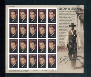 United States 44¢ Hollywood Star Gary Cooper Postage Stamp #4421 MNH Sheet - Picture 1 of 1