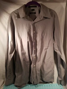DKNY Herren grau Langarm Knopfleiste Kragen Hemd mit Tasche - Bild 1 von 12