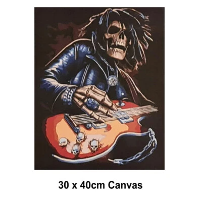 Paint by Numbers Art Craft Painting Kit 30x40 with Frame Canvas: SKELETON ROCKER - image 1 of 4
