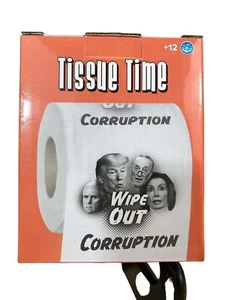 Papel higiénico con temática electoral novedad para eliminar la corrupción con Trump, Pence - Imagen 1 de 3