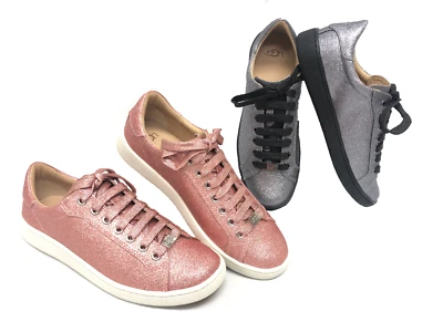 Ugg Australia Milo Glitter Pink Gunmetal Lace Up Sneakers Tennis Shoes 1100213 - Image 1 of 4