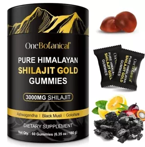 Pure Himalayan Shilajit Gold Gummies 3000MG Ashwagandha FAST & FREE DELIVERY - Picture 1 of 14