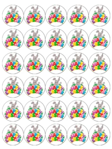 Conejo de Pascua x 30 tapas de cupcake papel comestible oblea de papel de hadas pastel - Imagen 1 de 3