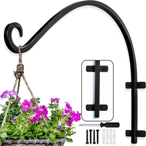 AJART Plant Hanger Bracket Outdoor: 16-Inch Metal Bird Feeder Wall Hook - Heavy - Picture 1 of 8