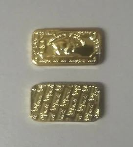 (5) 1 g gram USA American Buffalo .999 Pure Titanium Gold Plated Bar Ti Element - Picture 1 of 7
