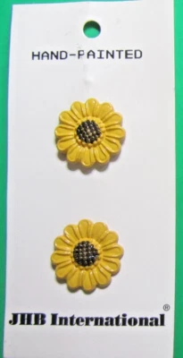 (2) BOTONES VÁSTAGO ALUMINIO GIRASOL AMARILLO VINTAGE JHB 3/4"-L220 Foto 1 de 3