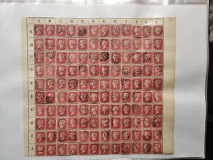 GB Victorian SG40 1d penny red Star line engraved Plate 27 qv postage stamps - Picture 1 of 2