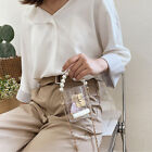Pearl Shoulder Purse Clutch Crossbody Bag Transparent Change Bag Chain Gift