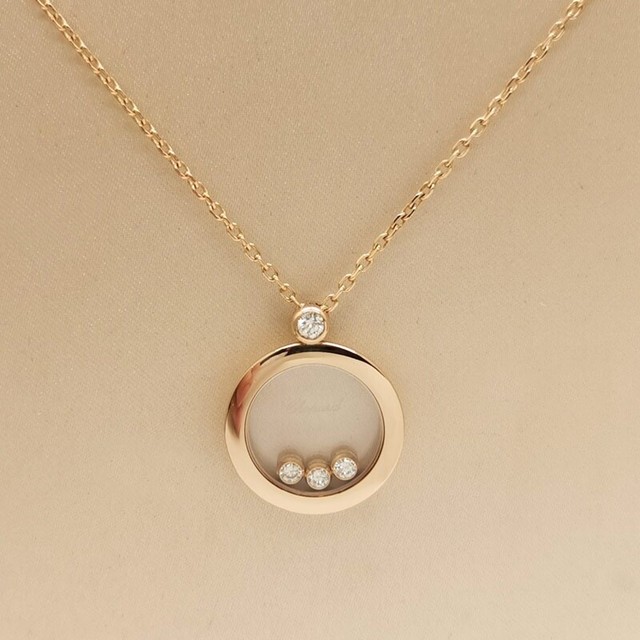 Poki Diamond Bean Shape Pendant Necklace in 14K Rose Gold -  Portugal