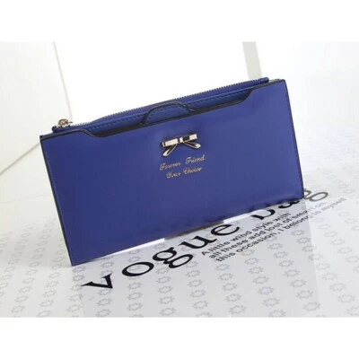Women's Long Wallet PU Leather Cute Bow Purse ID Credit Card Holder Handbag Gift - Image 1 of 4