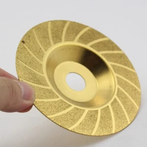 4"inch Diamond Coated TITANIUM Grinding Disc Wheel Convex Grinder Arbor Hole - Picture 1 of 7