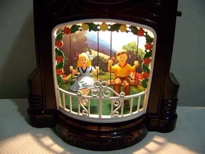 LÁMPARA RELOJ MOVIMIENTO NIÑA Y NIÑO OSCILANTE ANIMADO SESIONES MASTERCRAFTERS VINTAGE Foto 1 de 4