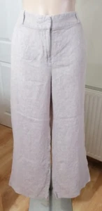 TU Size 22 Light Brown Linen Wide Leg Trousers - Picture 1 of 6