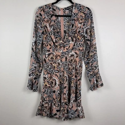 For Love And Lemons Gracie Floral Bell Sleeve Mini Dress Medium Feminine Party - Image 1 of 4