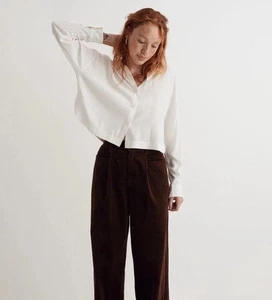 Madewell Lusterweave Hartfield Crop Shirt in Lighthouse White Womens Size XL - Picture 1 of 10