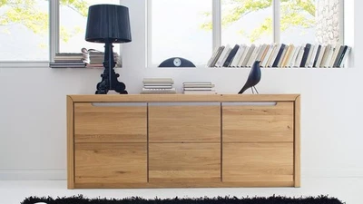 Sideboard 1 Florenz Wildeiche bianco massiv geölt und gewachst Softclose - Bild 1 von 4