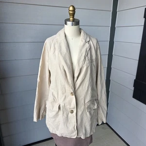 Chaqueta Blazer GAP Beige Mezcla Lino Talla L Ligera Informal Calce Relajado - Imagen 1 de 10