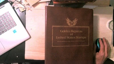 RÉPLICA DE ORO DE 22 QUILATES DE EE. UU. COLECCIÓN FDC EN ÁLBUM Foto 1 de 4