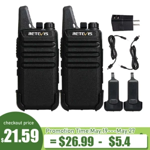 2Pack Walkie Talkie Long Range Retevis RT22 FRS Rechargeable USB-C Two Way Radio - Zdjęcie 1 z 9