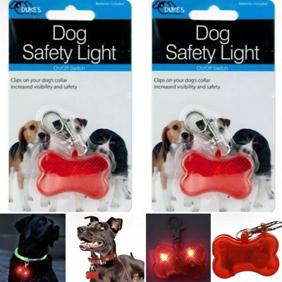 Luz reflectante de seguridad para perros ~ bombillas LED intermitentes, interruptor de encendido/apagado, clips encendidos ~ 2 paquetes Foto 1 de 4